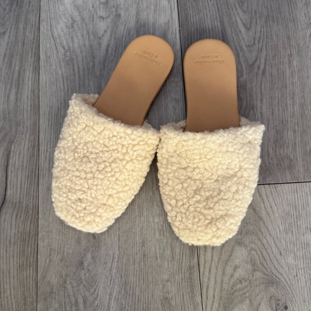 Fuzzy Abercrombie Mule Slippers